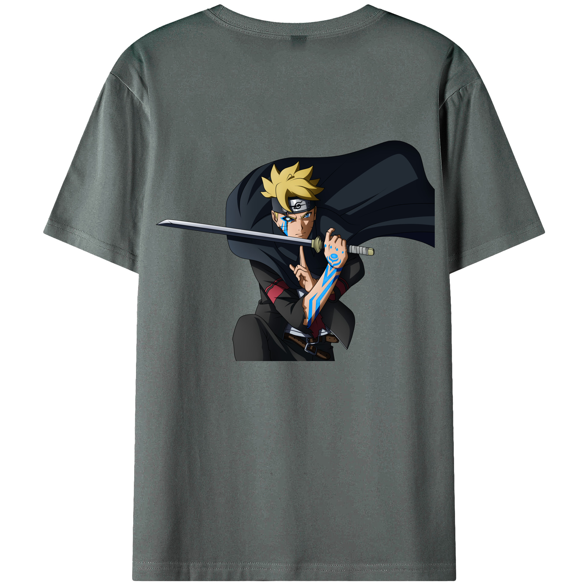（画像用） NARUTO -ナルト- うずまき ボルト Uzumaki Boruto 綿100％半袖Tシャツ（背面プリント）